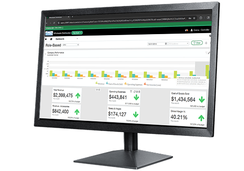 Sage Intacct dashboard on a laptop screen