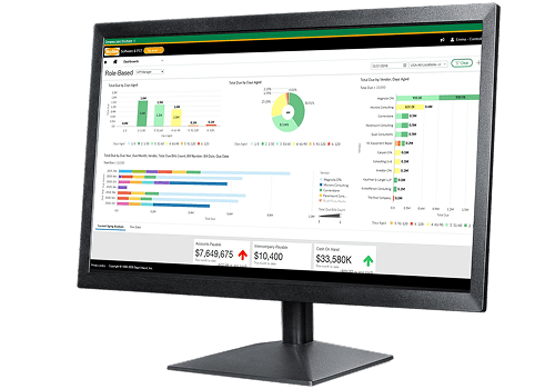 Sage Intacct dashboard on a laptop screen