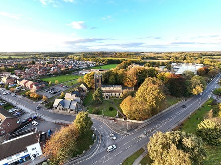 Aerial view of a community