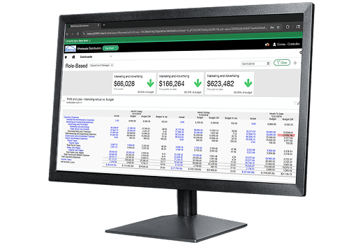 Sage Intacct dashboard on a laptop screen