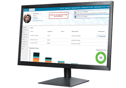 iMIS dashboard on a laptop screen