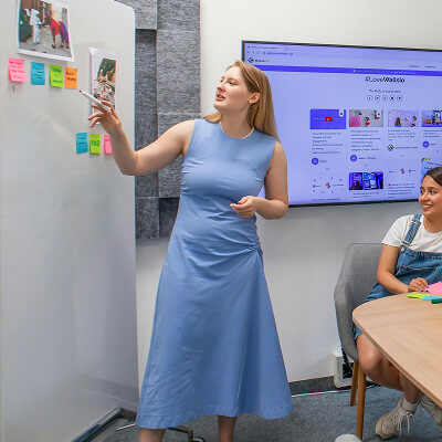Team collaborating around a conference table
