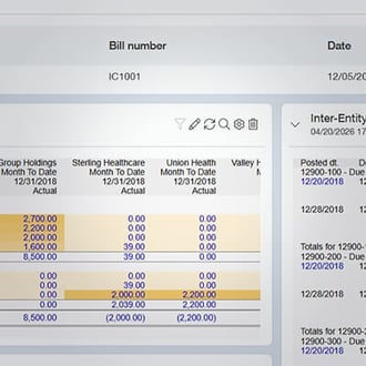 Sage Intacct multi-entity consolidations screen