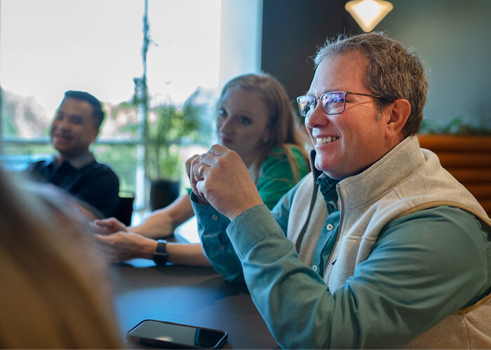 Chadd Arthur engaged in a software demo.