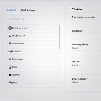OpenWater drag-and-drop form builder