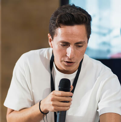 Events professional working during event setup