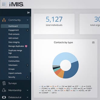 iMIS constituent relationship management dashboard