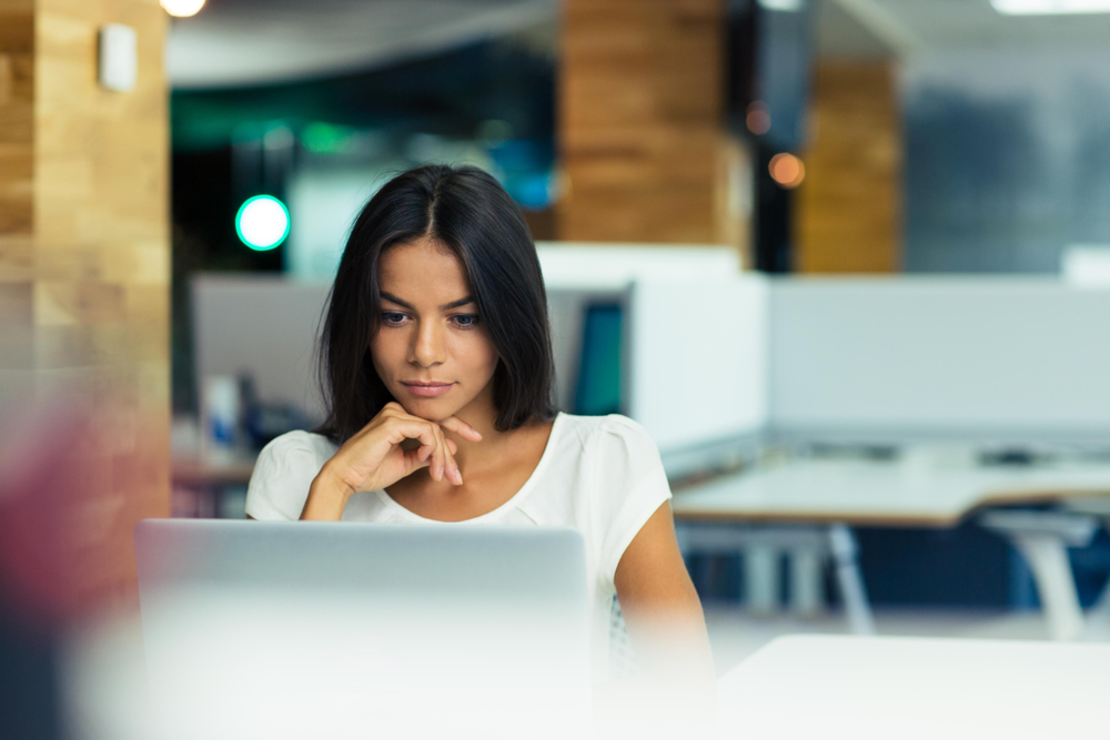 Business woman focusing on computer work