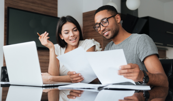 couple reviewing finances